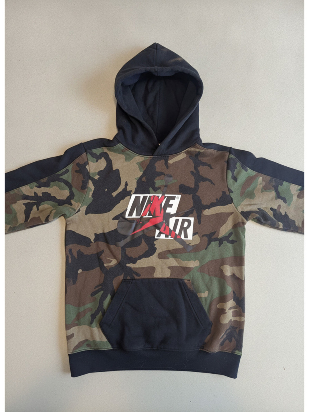 Jordan Youth Camo Hoodie with Black Accents Size L 12-18 Years